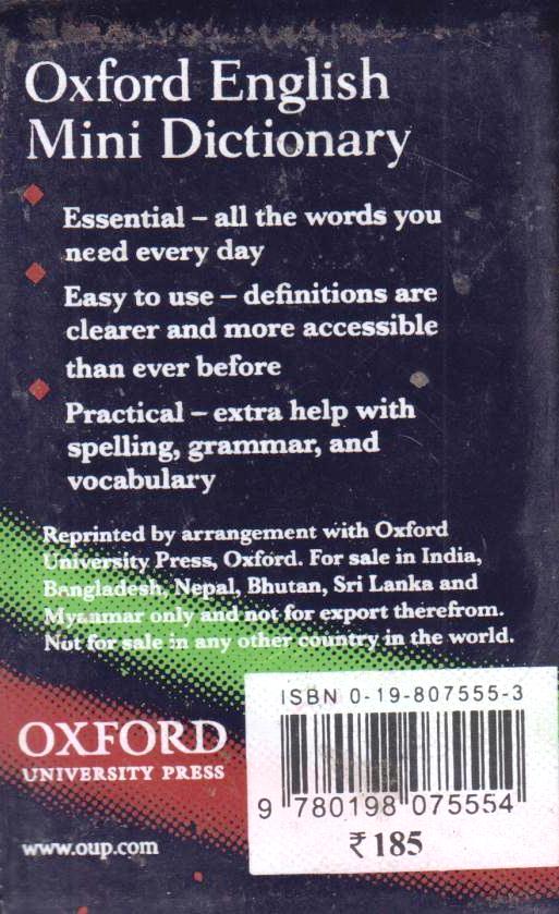 Mini　English　Oxford　Books　Dictionary　Jupiter